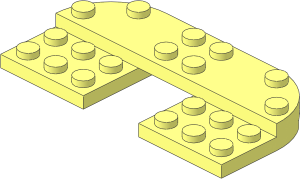 Plate  8 x  4 x  0.667 with Rounded Corners with 2 Vacant Stud Areas with Cutout