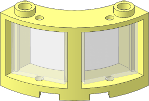 Window Round Corner  3 x  3 x  2 with Two Trans Clear Glasses