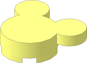 Tile  2 x  2 x  0.667 with Two Offset Round Extensions