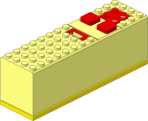Electric 9V Battery Box  4 x 14 x  4 with Yellow Bottom