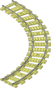 Train Track  9V Curved (Complete 4 Segments)