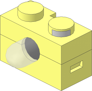 Electric Light & Sound Brick  1 x  2 with Single Side Light