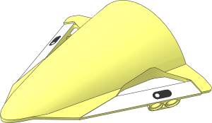 Technic Windscreen 11 x 11 Motorcycle with Angled Pegholes with White Sides Pattern
