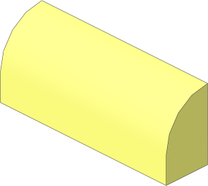 Brick  1 x  4 x  1.333 with Curved Top without Understuds
