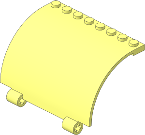 Panel  5 x  8 x  3.667 Curved with Two Axleholes with Chrome Stickers on Inside