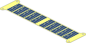 Sheet Plastic  5.3 x 20.3 Rectangular with  4 Tabs with Solar Panel Pattern