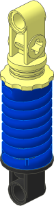 Technic Shock Absorber  9L Thick with Blue Fake Spring (Compressed)