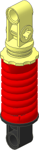 Technic Shock Absorber  9L Thick with Red Fake Spring (Compressed)