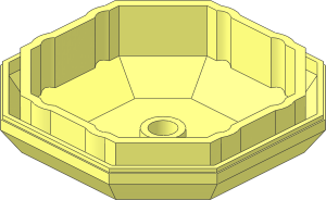 Rock  4 x  4 x  0.667 Octagonal Bottom