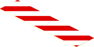 Sticker  0.9 x  3.9 with Red and White Danger Stripes