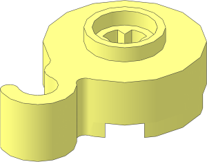 Hook Round  2 x  2 with Axle Hole and Bottom Stud Holder