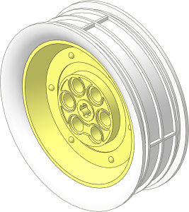 Wheel 20 x 62 Motorcycle Solid with White Outer Rim Pattern