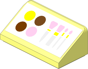 Slope Brick 31  1 x  2 x  0.667 with Paintbox and Makeup Brushes Sticker