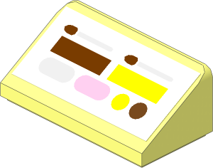Slope Brick 31  1 x  2 x  0.667 with Paintbox, Mirror and Makeup Brushes Sticker