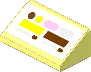 Slope Brick 31  1 x  2 x  0.667 with Paintbox, Mirror and Makeup Brushes Inverted Sticker