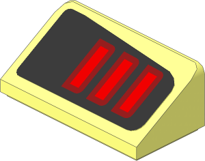Slope Brick 31  1 x  2 x  0.667 with Red Taillamp on Black Background Left Sticker