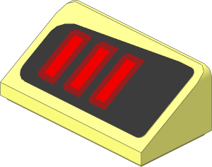Slope Brick 31  1 x  2 x  0.667 with Red Taillamp on Black Background Right Sticker