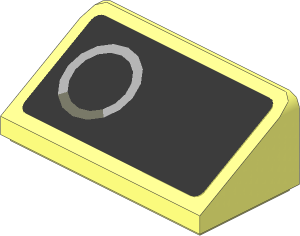 Slope Brick 31  1 x  2 x  0.667 with Grey and White Ring on Black Background Right Sticker