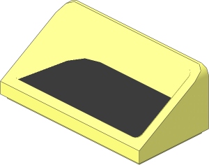 Slope Brick 31  1 x  2 x  0.667 with Black Trapezoid on Transparent Background Right Sticker