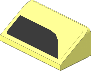 Slope Brick 31  1 x  2 x  0.667 with Black Trapezoid on Transparent Background Left Sticker