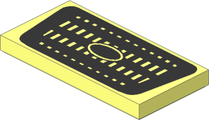 Tile  2 x  4 with Metallic Silver Car Grille Pattern