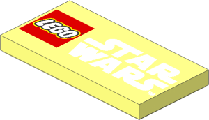 Tile  2 x  4 with Lego Logo and White Star Wars Logo Pattern