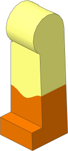 Minifig Leg Left Long with Dark Orange Boots Pattern