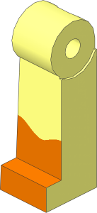 Minifig Leg Right Long with Dark Orange Boots Pattern