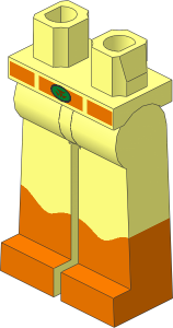 Minifig Hips and Legs Long with Dark Orange Boots Pattern