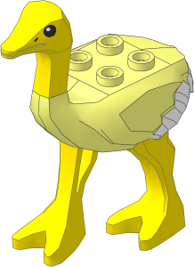 Animal Ostrich with White Feathertips and Light Nougat Head and Legs Pattern