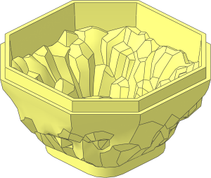 Rock  4 x  4 x  1.667 Bottom with Crystals