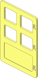 Duplo Door  1 x  4 x  4 with Flat Top with  4 Same Size Panes