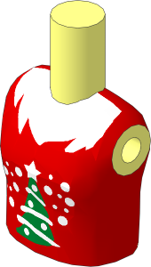 Figure Friends Girl Torso with Red Top with Christmas Pattern
