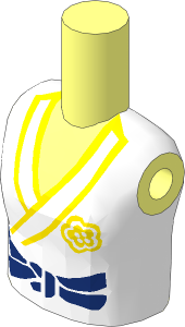 Figure Friends Girl Torso with Karate Top and Dark Blue Belt Pattern