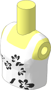 Figure Friends Girl Torso with Lavender Vest Top with Black and White Flowers Pattern