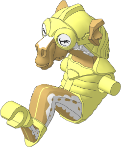 Minifig Body Dug without Arms with Sebulba Lavender Eyes and Tan Legs Pattern