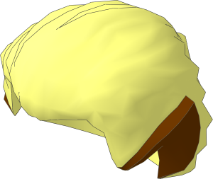 Minifig Hair Swept Back with Reddish Brown Pointed Ears Pattern
