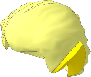 Minifig Hair Swept Back with Light Nougat Pointed Ears Pattern