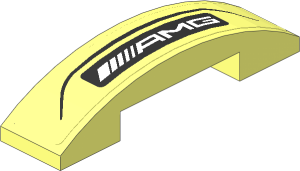 Slope Brick Curved  4 x  1 Double with White "AMG" in Black Frame on Transparent Background Sticker