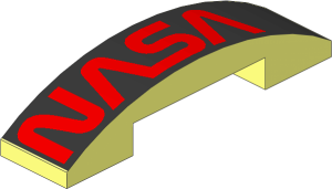 Slope Brick Curved  4 x  1 Double with Red "NASA", Black "ESA", and Silver Background Pattern