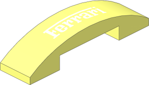 Slope Brick Curved  4 x  1 Double with White "Ferrari" Pattern