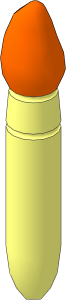 Minifig Paint Brush with Full Orange Tip Pattern