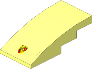 Slope Brick Curved  4 x  2 with Porsche Badge Sticker