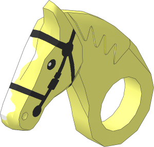 ~Animal Horse Poseable Head Left with Black Bridle and White Blaze Pattern