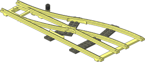 Train Track  4.5V Point Type 2 Slotted Left (Branching)