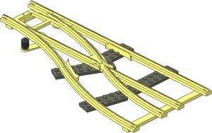 Train Track  4.5V Point Type 2 Slotted Right (Straight)