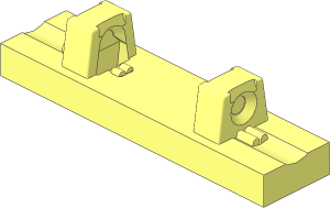 Hinge Tile  1 x  4 Locking with 2 Single Fingers on Top with Double Lock