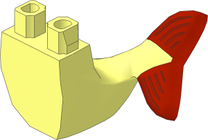 Minifig Hips Mermaid Tail Sitting with Yellowish Green Fluke Pattern