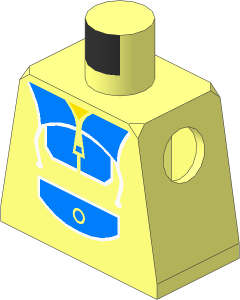 Minifig Torso with Light Blue Jogging Suit Pattern