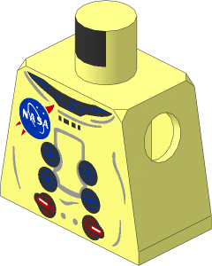 Minifig Torso with Space Suit and NASA Logo Pattern